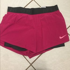Nike shorts- 2-in-1 with built in spandex